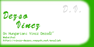 dezso vincz business card